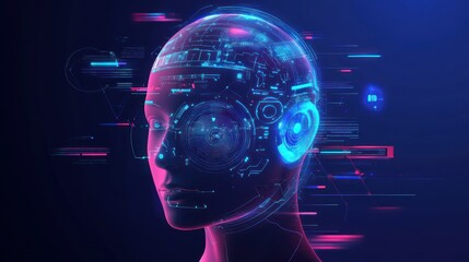 Poster - Digital Consciousness: A Futuristic Portrait of Artificial Intelligence