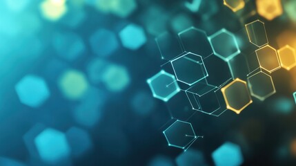 Poster - Abstract Hexagon Pattern with Blurred Background