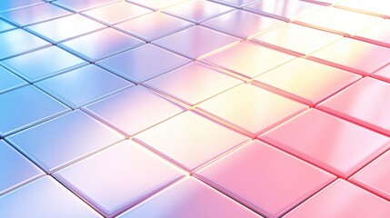 Poster - Colorful gradient tiles create a futuristic and vibrant surface, AI