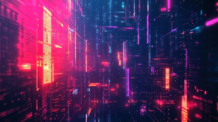 Poster - Abstract Digital Cityscape