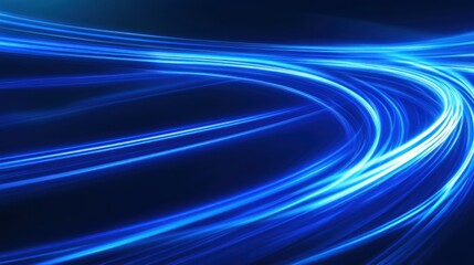 Poster - Abstract Blue Light Trails