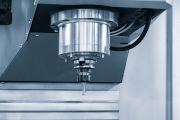Poster - Manufacturing CNC professional lathe machine, Industrial concept background