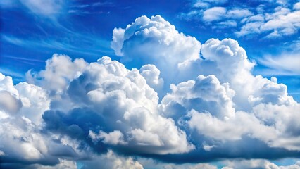 Macro summer cloudscape with white heap clouds