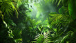 © Elnare - lush green foliage of a tropical jungle with bright sunlight shining through the leaves