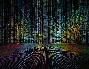 abstract binary code computer programming online data technology like effect matrix style pattern background wallpaper