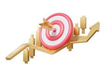 Poster - Stock trading market focus goal business financial growth on isolated background. exchange analysis development successful target planning risk investment profit concept. 3d render illustration
