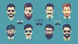 © Maximilian - Collection of Stylized Male Characters with Beards and Glasses