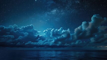 Wall Mural - Stunning night sky above ocean