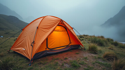 tent in the mountains