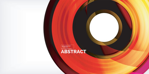 Poster - Bright colorful circles with light effects. Abstract background