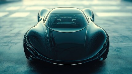 Sleek futuristic sports car mockup with aerodynamic design on urban background