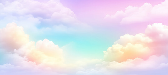 Wall Mural - clouds sky in pastel colors background banner