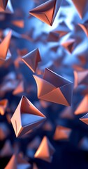 Poster - Intriguing Digital Composition of Orange and Blue Envelopes in a Surreal Flight : Generative AI