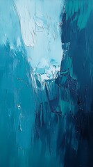 Poster - Contemporary Blue Abstract Painting with Layered Texture and Various Shades : Generative AI
