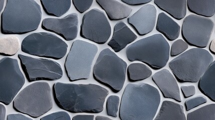 Poster - A seamless pattern of dark blue stone blocks creates a sophisticated backdrop for various design applications, enhancing any interior space SEAMLESS PATTERN