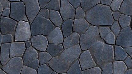Poster - A seamless pattern of dark blue stone blocks creates a sophisticated backdrop for various design applications, enhancing any interior space SEAMLESS PATTERN