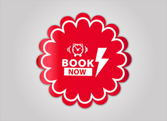 red flat sale banner for book now banner and  poster