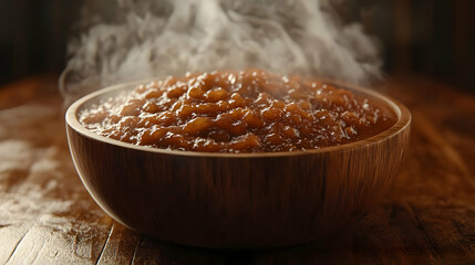 Warm & Steaming Bowl of Homemade Applesauce - Perfect Fall Treat