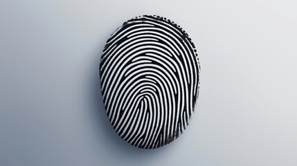 Close-up view of a digitally generated black and white fingerprint pattern on a light gray background.