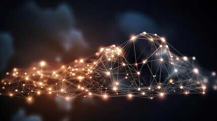 Poster - Abstract 3D Network of Lights and Nodes