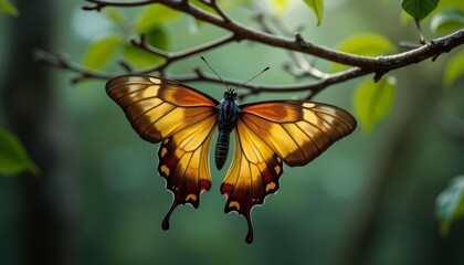 Wall Mural -  Vibrant Butterfly in Natures Embrace