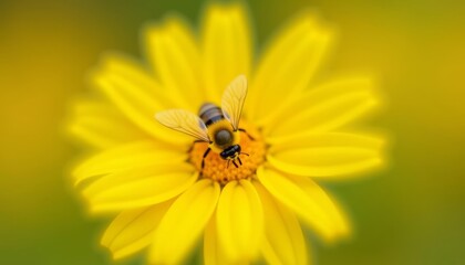 Wall Mural -  Bees Buzzing Bliss on a Sunflowers Petal