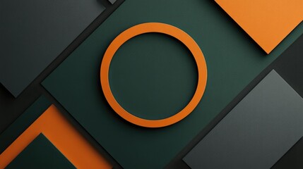 Poster - A sleek official book cover design in green, grey, and orange, featuring geometric shapes and frames for inserting photos, with a modern and professional look.