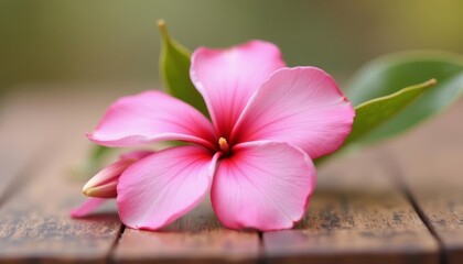 Wall Mural -  Pink flower bloom in focus blurred background natural beauty