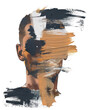 © Rawpixel.com - PNG Man with a brown brush stroke painting art portrait.