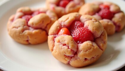 Poster -  Deliciously baked strawberry shortcake ready to be savored