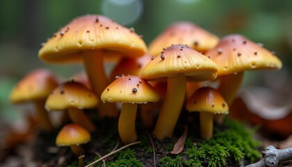 Wall Mural -  Natures bounty  A cluster of vibrant mushrooms