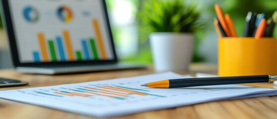 Poster - Expert financial advisor analyzing stock charts on a computer to make informed investment decisions and optimize portfolio performance