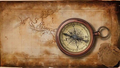 a vintage compass lies on an aged map, ready to guide adventurers on their next journey.