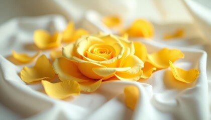 Wall Mural -  Elegance in simplicity  A single yellow rose