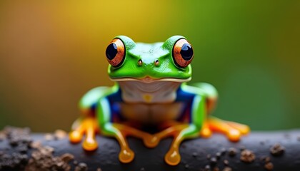 Canvas Print -  Vibrant Frog a symbol of natures beauty