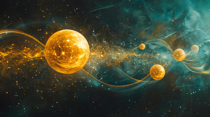 Wall Mural - 3d render of molecule