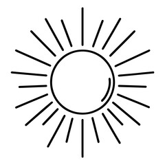 Wall Mural - Sun. Doodle sun hand-drawn vector icon.