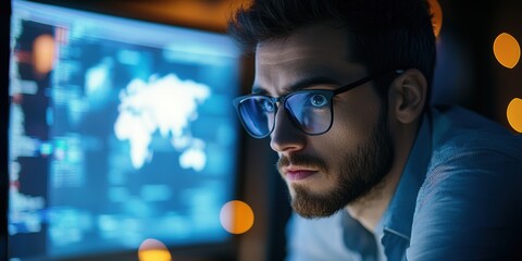 Poster - digital project coordinator overseeing online initiatives and analyzing timelines and resources in a