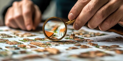 Poster - Real Estate Developer Conducting Strategic Market Analysis for Investment Properties in a Formal Setting Focused on Growth Opportunities