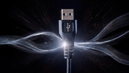 Poster - Illuminated USB Cable Connecting Devices Efficiently