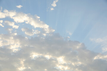 Wall Mural - picturesque view of blue sky with fluffy clouds
