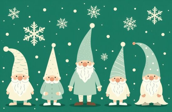 Christmas gnomes pattern, Christmas wrapping paper