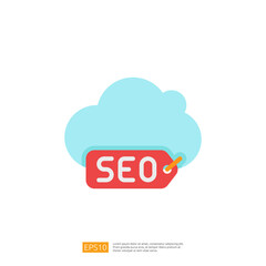 Poster - The image features a stylized cloud with a red tag labeled 
