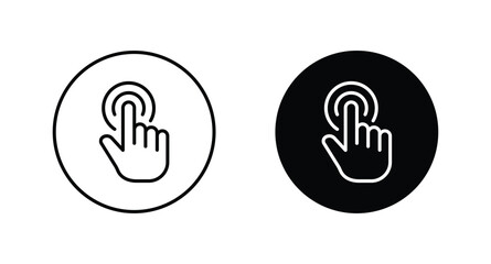 Poster - Hand click icon set. pointer icon. Clicking cursor, pointing hand clicks icons	