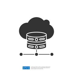 Poster - The image depicts a cloud symbol above two stacked database servers connected by lines, representing cloud computing and data storage concepts.