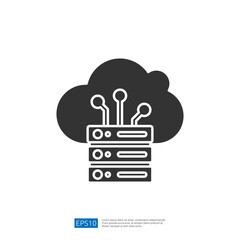 Poster - A cloud symbol with interconnected servers, representing cloud computing and data storage solutions.