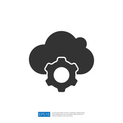 Poster - A stylized graphic featuring a cloud with a gear symbol, representing cloud computing and technology integration.