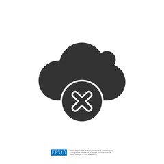 Poster - A cloud symbol with a cross, indicating a failure or error related to cloud services.