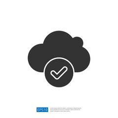 Poster - A stylized cloud icon with a checkmark, representing cloud storage or data backup confirmation.