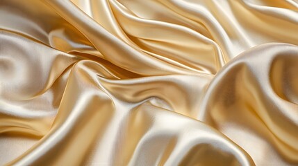 Luxurious Golden Satin Fabric The Elegance of Soft Textures and Shimmering Surfaces for Fashion and Interior Design